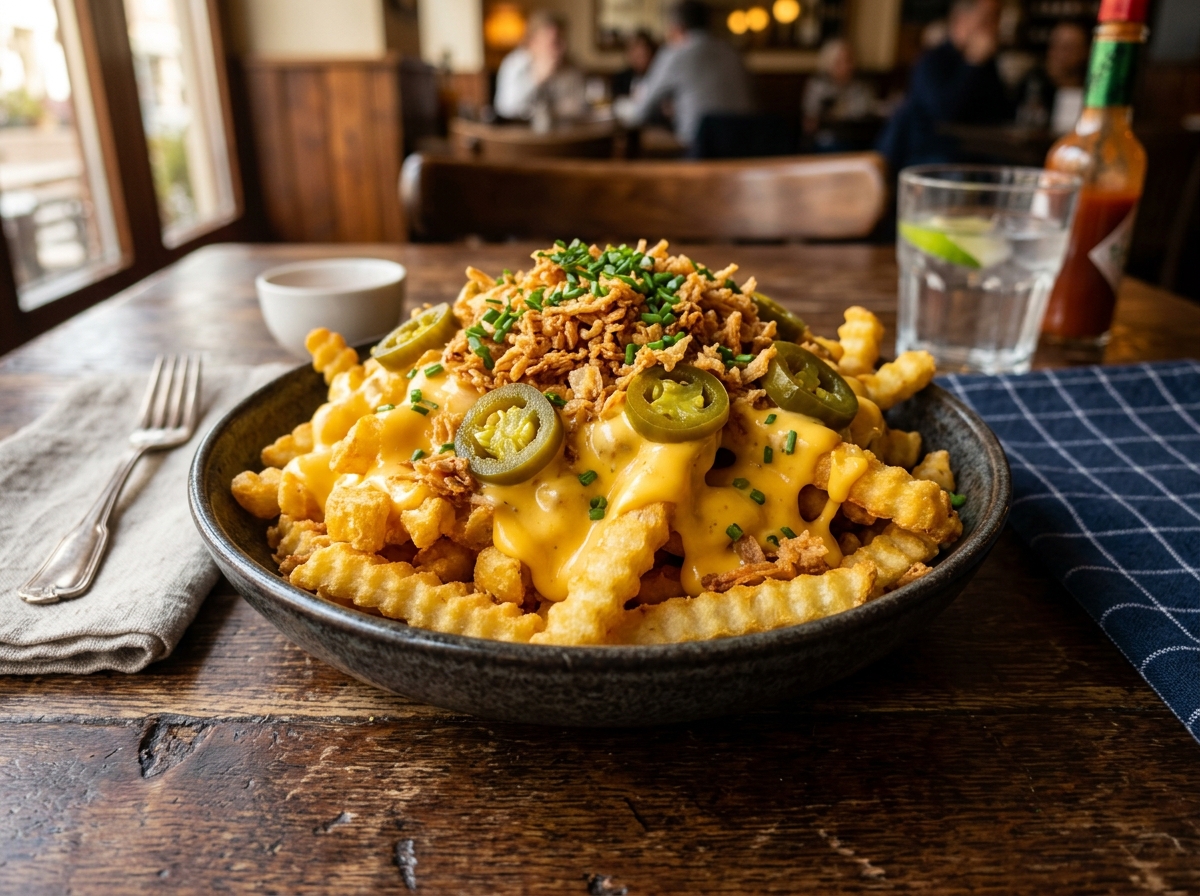 Loaded Cheesy Crinkle Fries
